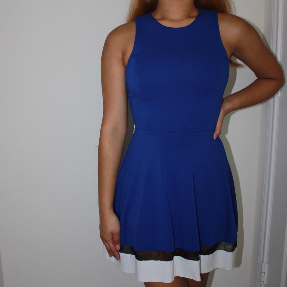 royal blue formal skater (skirt) dress
